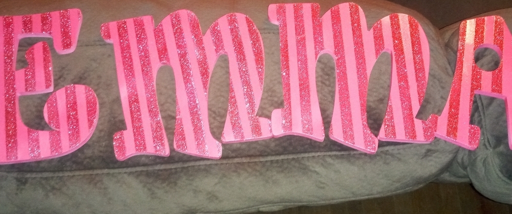 Wooden Letter Sign EMMA Wall Hanging Decor